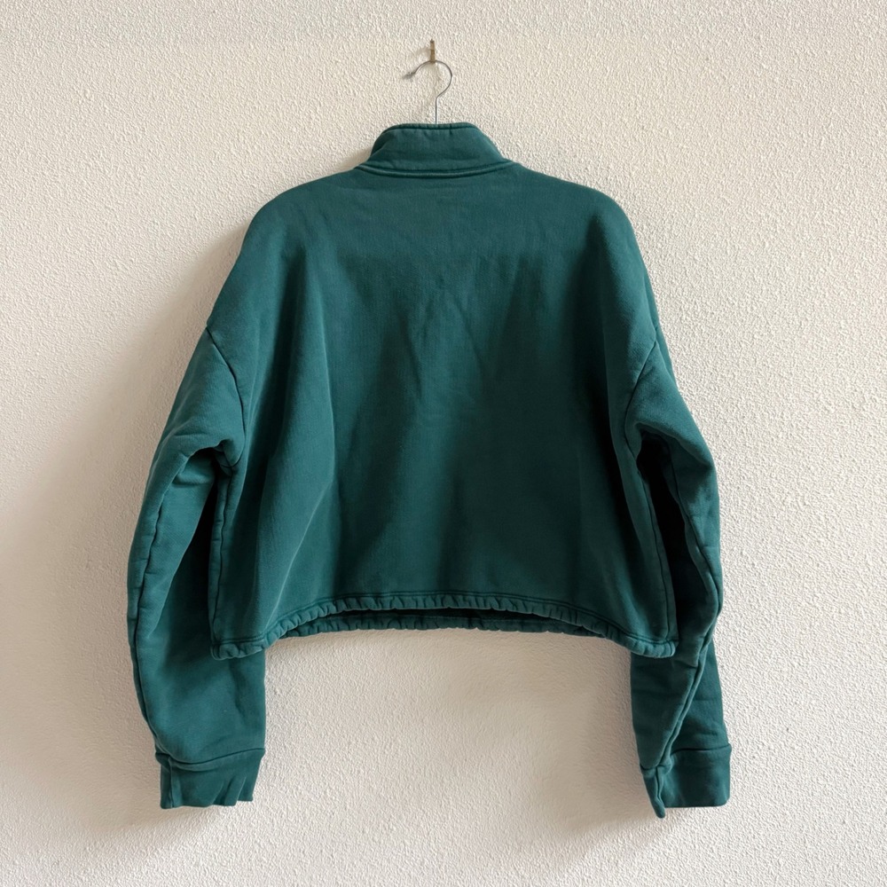 Set Active Quarter Zip Pullover Womens Large Green Good Cropped Athleisure - Picture 4 of 4